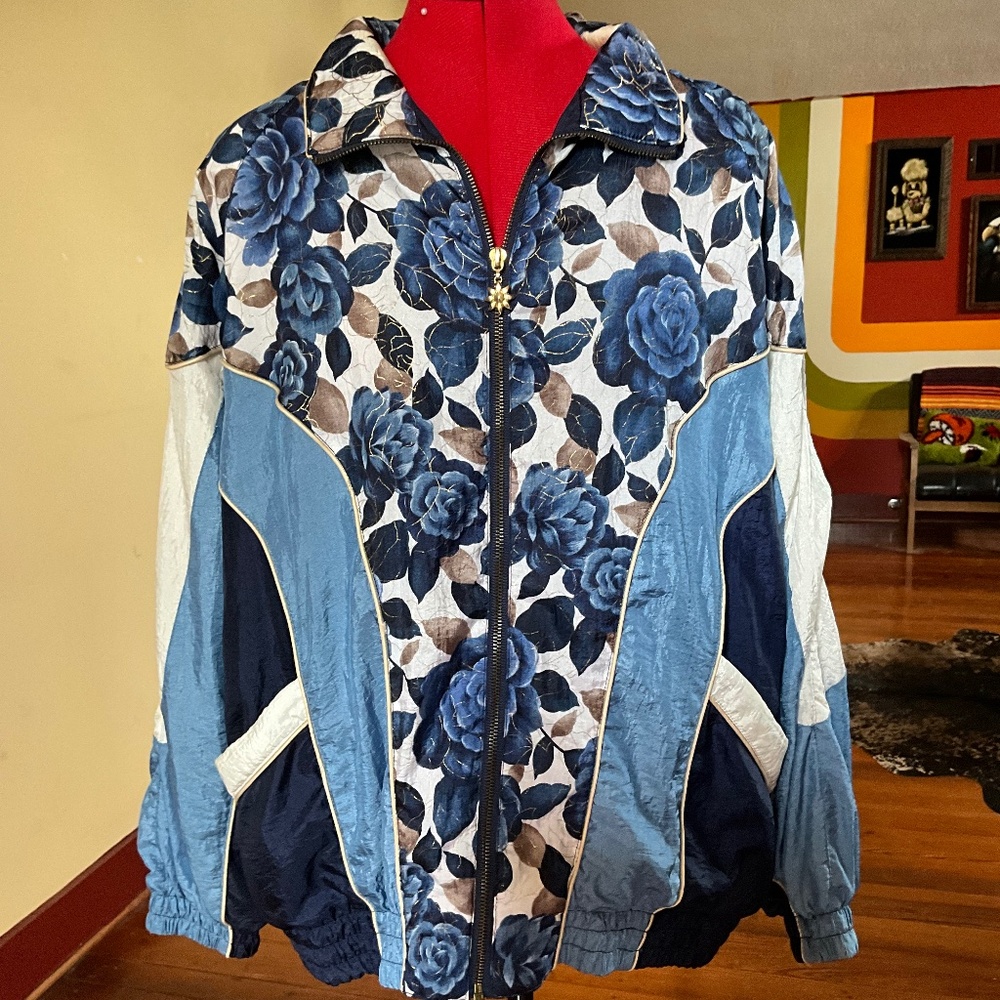 Vintage Cabin Creek Floral Windbreaker Jacket – Size Large